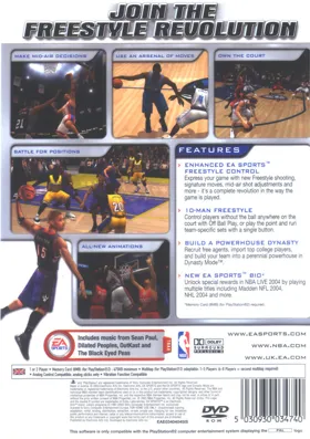 NBA Live 2004 (Japan) box cover back